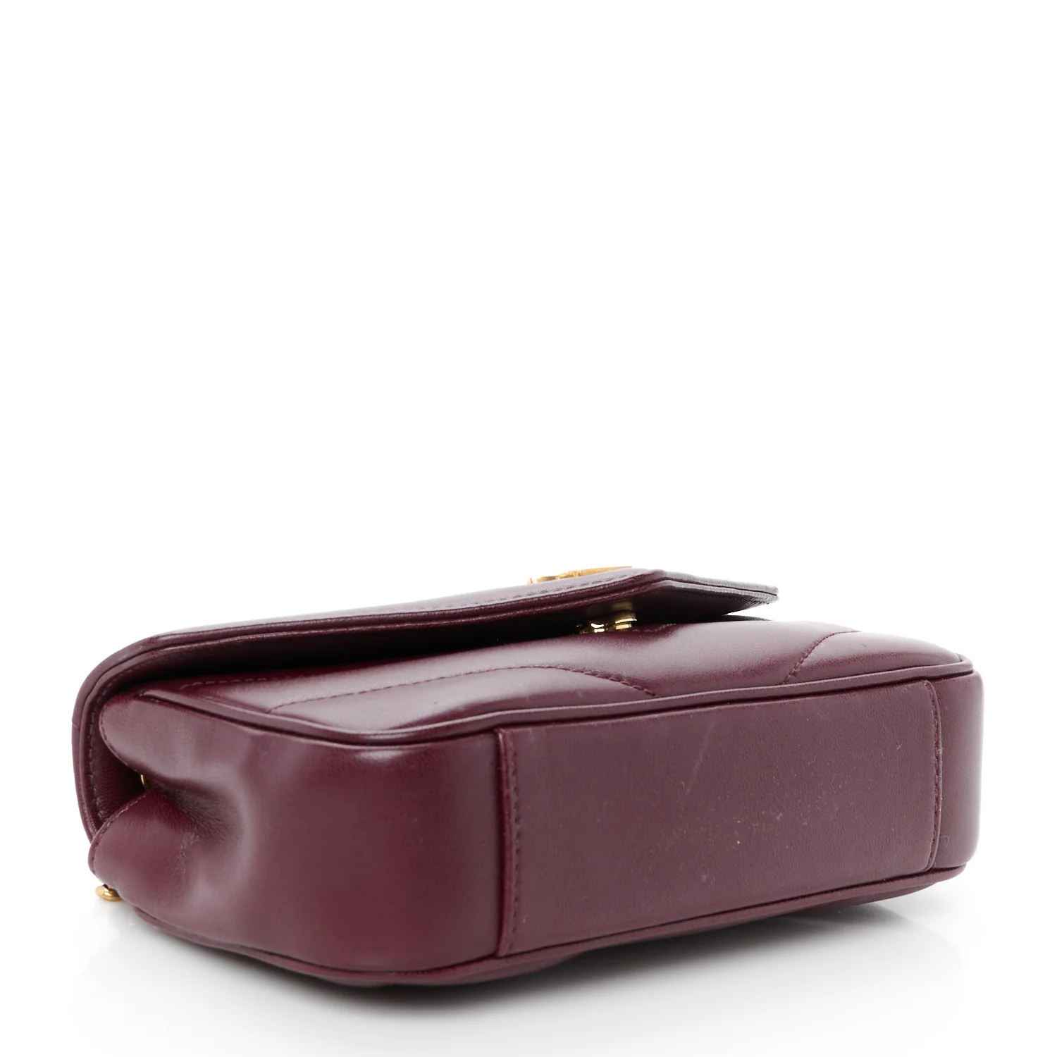 Lambskin Chevron Quilted Mini Loulou Rouge Cabernet - Top Club