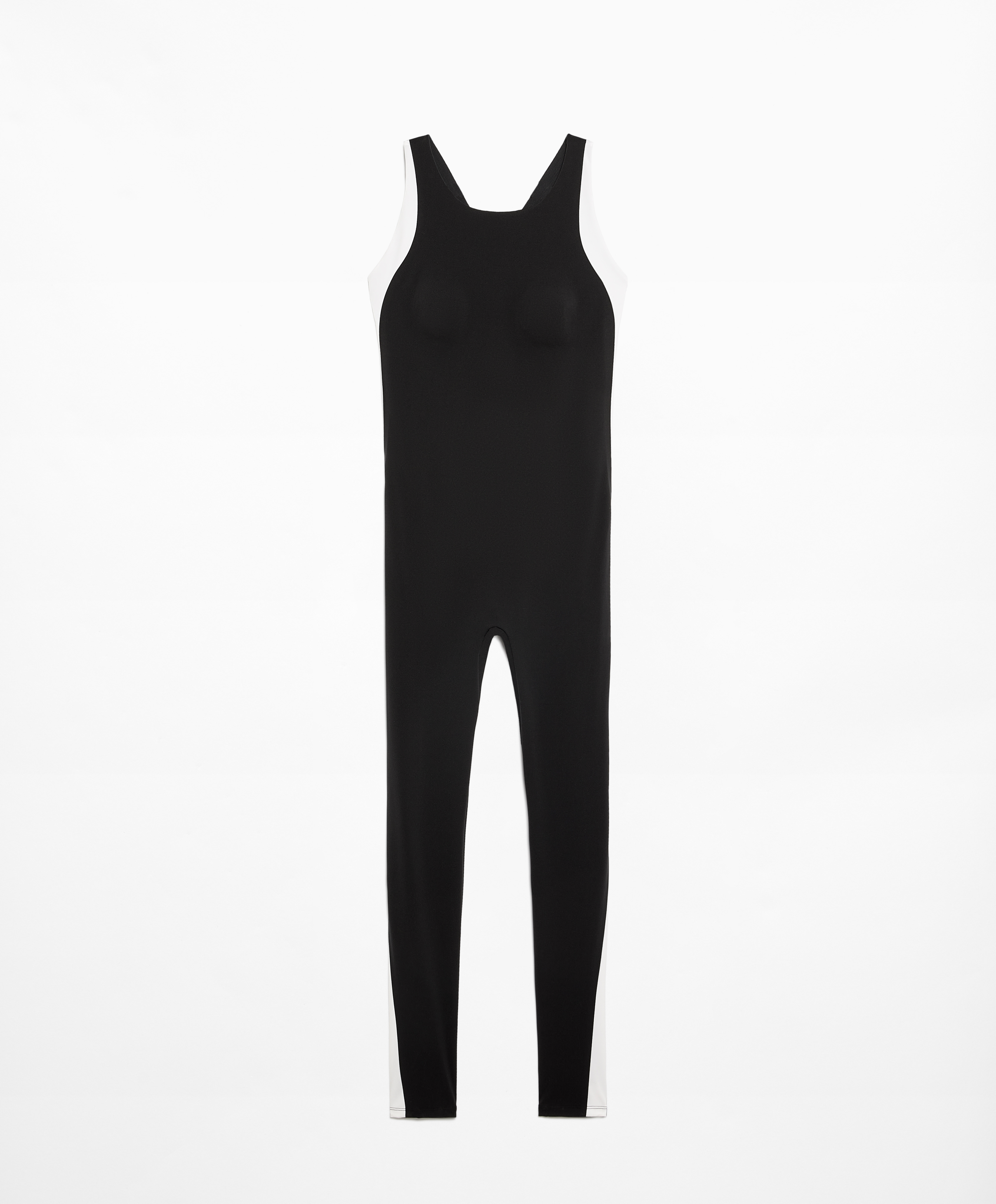 OYSHO Side stripe compressive jumpsuit with open back