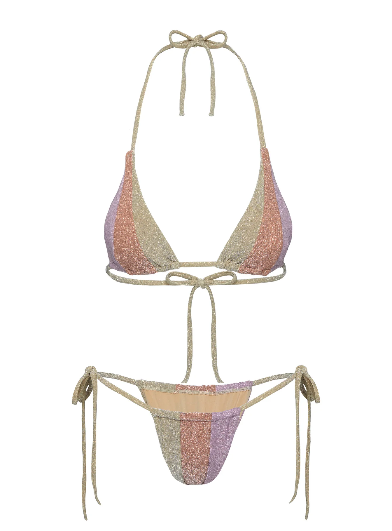 Perren Shine Triangle Bikini Top Multi