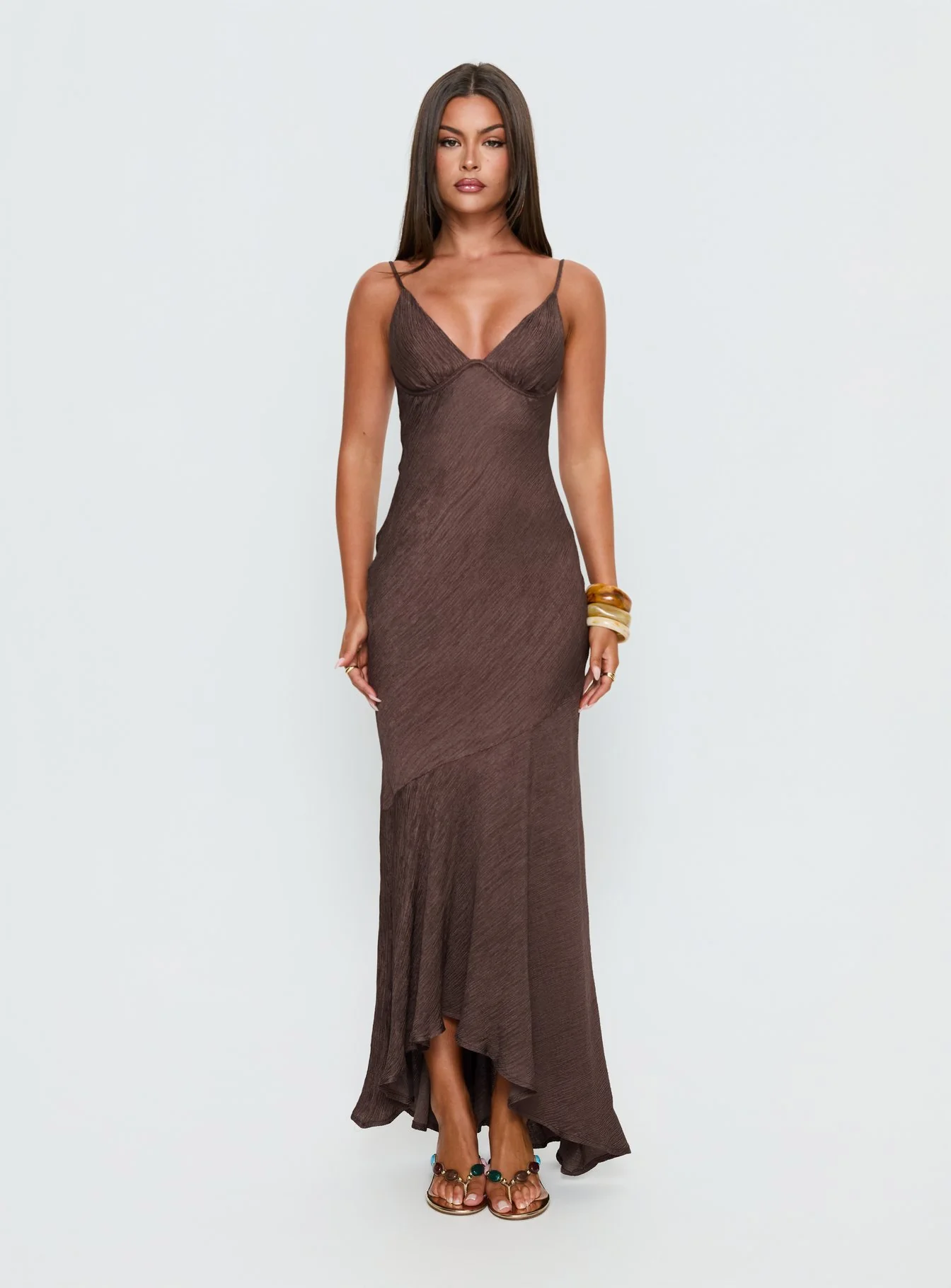 Makaia Balconette Maxi Dress Brown