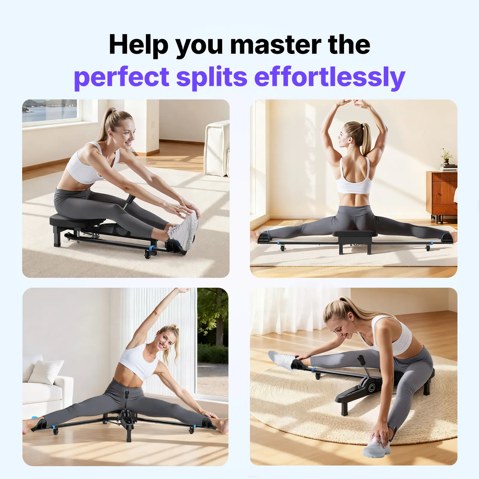 Merach Split Machine Leg Stretcher Splits Trainer Adjustable Stretching Machine Fitness Training Equipment for Ballet Yoga Sports Training Improves Flexibility Load Capacity 300lbs Summervibes