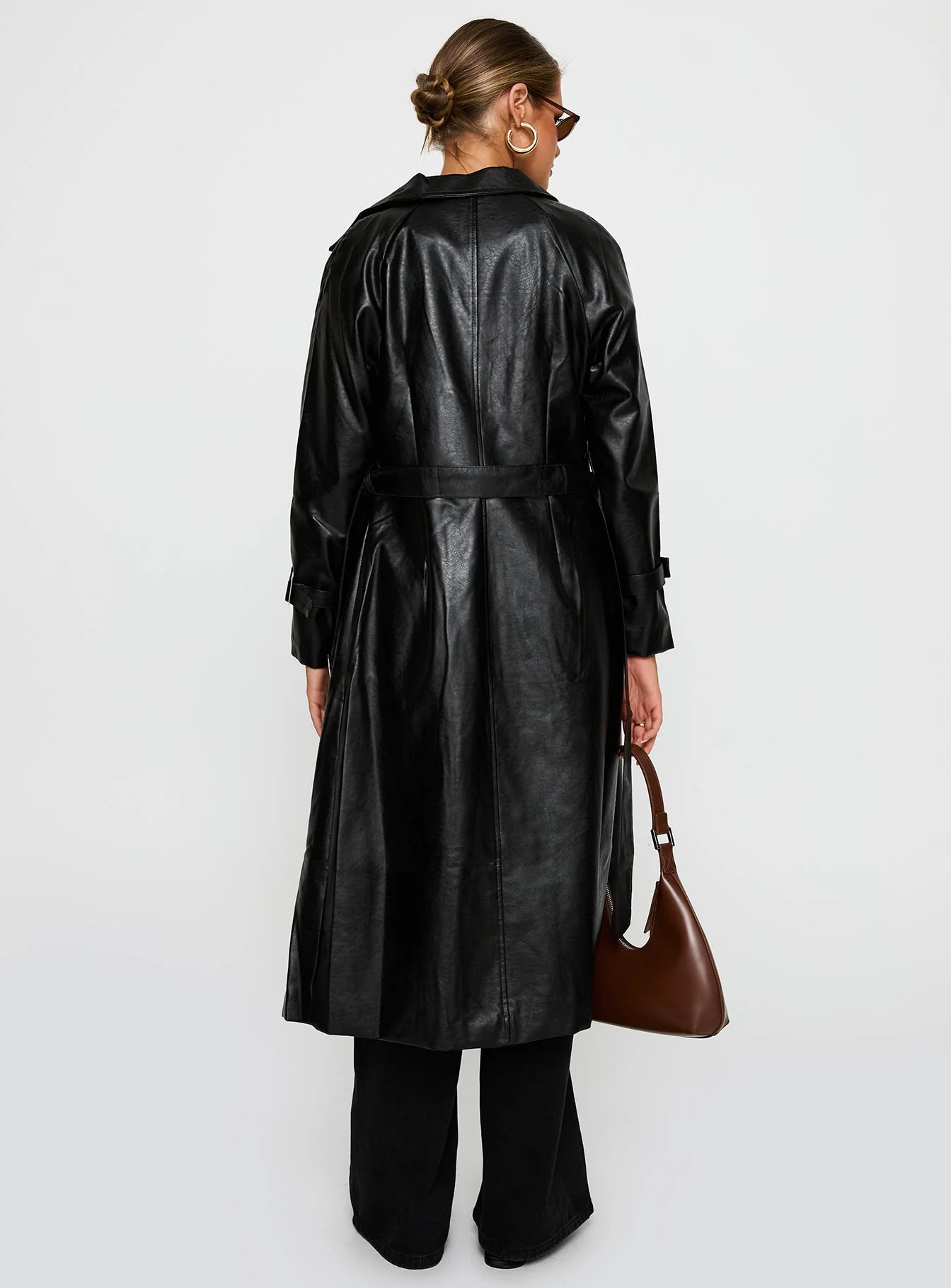 Montanna Faux Leather Coat Black