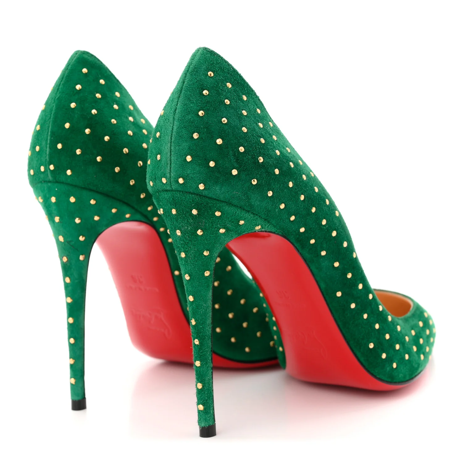 Suede Pigalle Follies Plume 100 Pumps 36.5 Canopee Antique Gold - Top Club