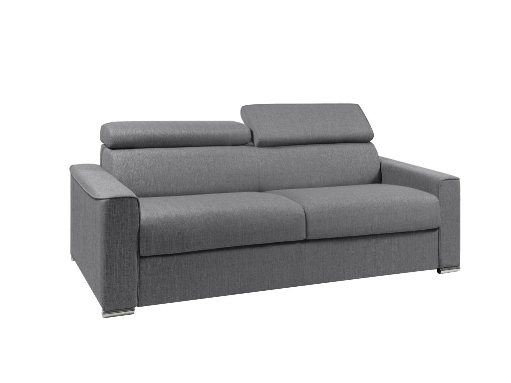 Sofá cama de 4 plazas de tela de apertura rápida - gris - colchón incluido