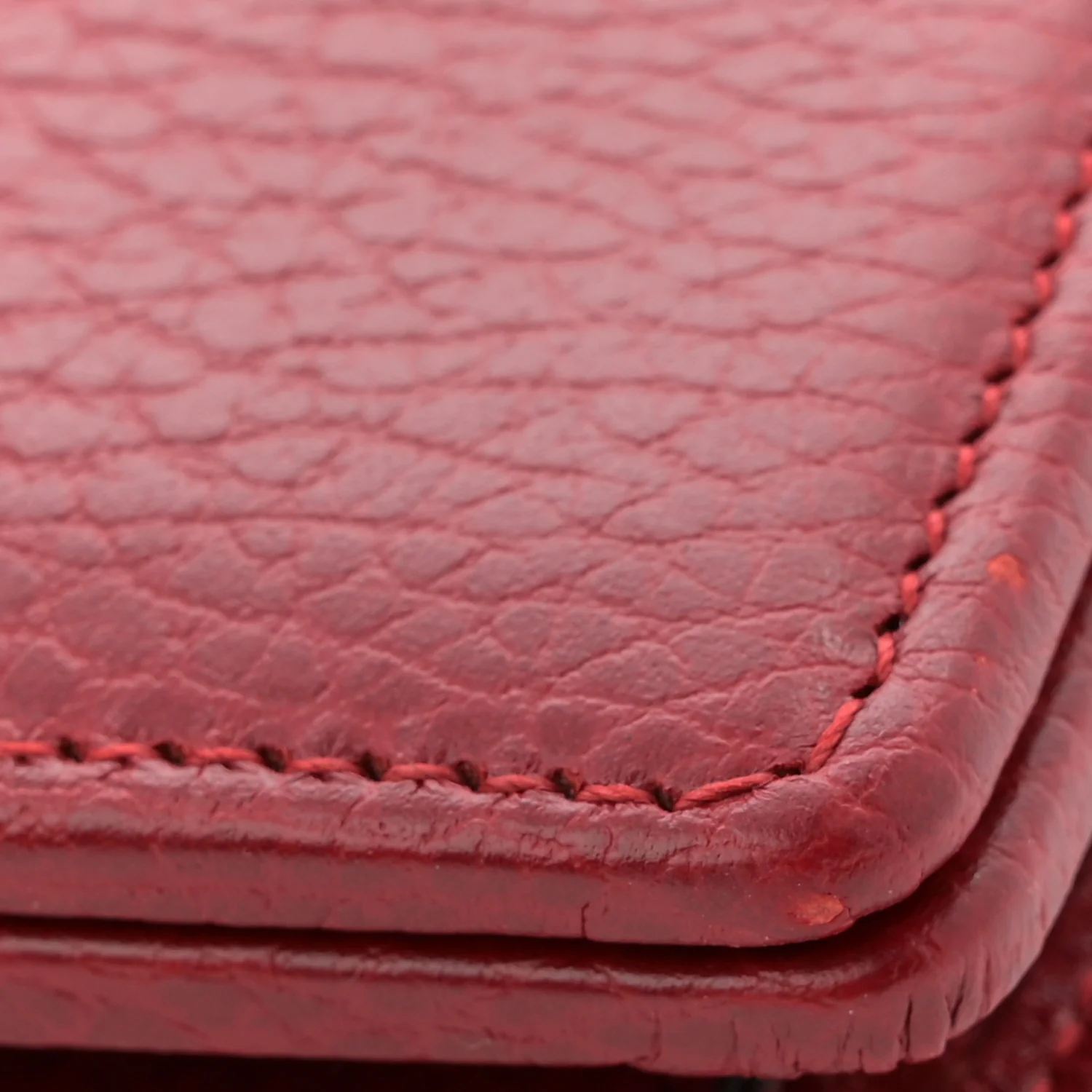 Dollar Calfskin Mini GG Marmont Chain Wallet Hibiscus Red - Top Club