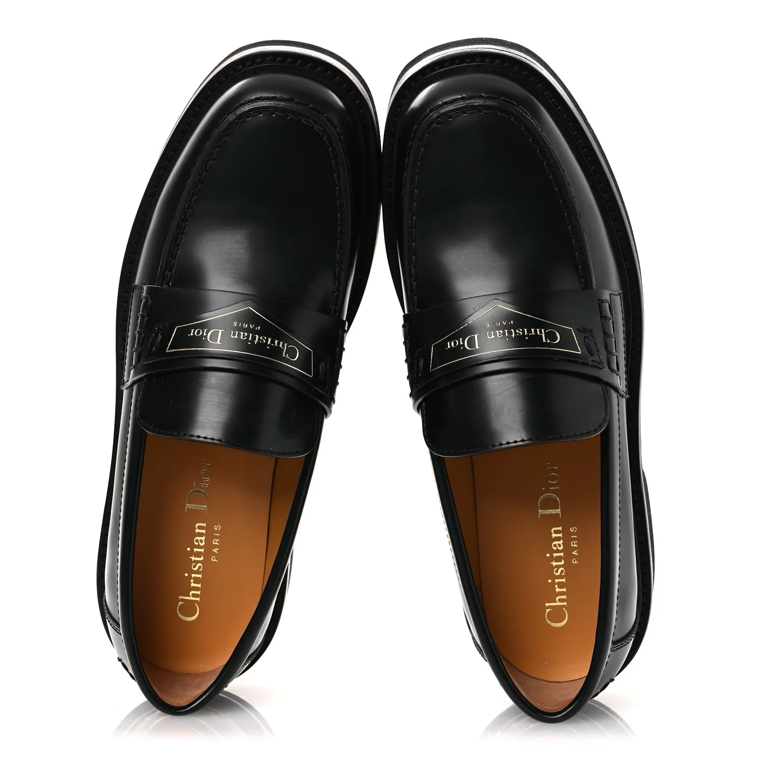 Brushed Calfskin Boy Platform Loafers 35.5 Black