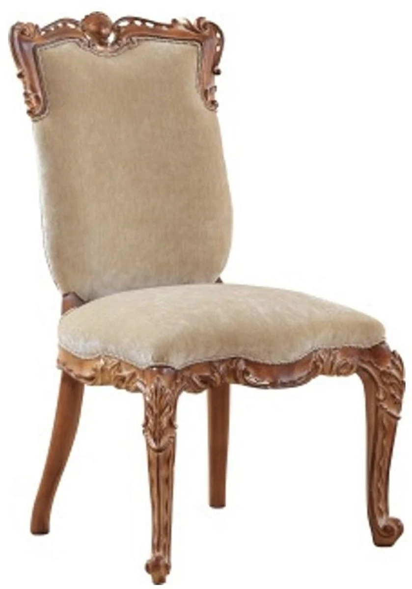 Luxury Baroque Dining Room Set Beige / Brown - 1 Baroque Dining Table & 8 Baroque Dining Chairs - Dining Room Furniture in Baroque Style - Noble & Magnificent