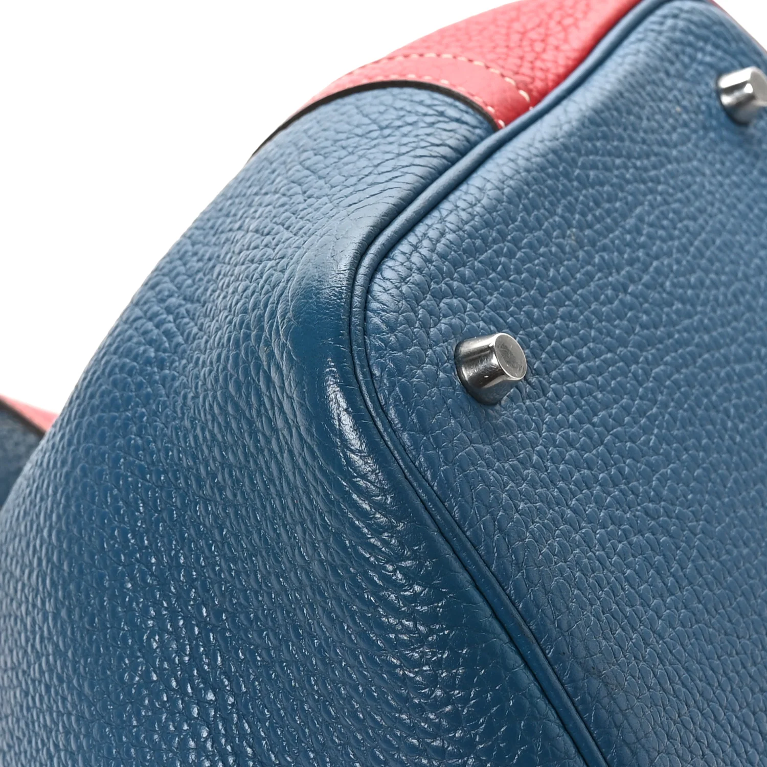 Taurillon Clemence Picotin Lock 22 MM Rouge Casaque Bleu Thalassa - Top Club