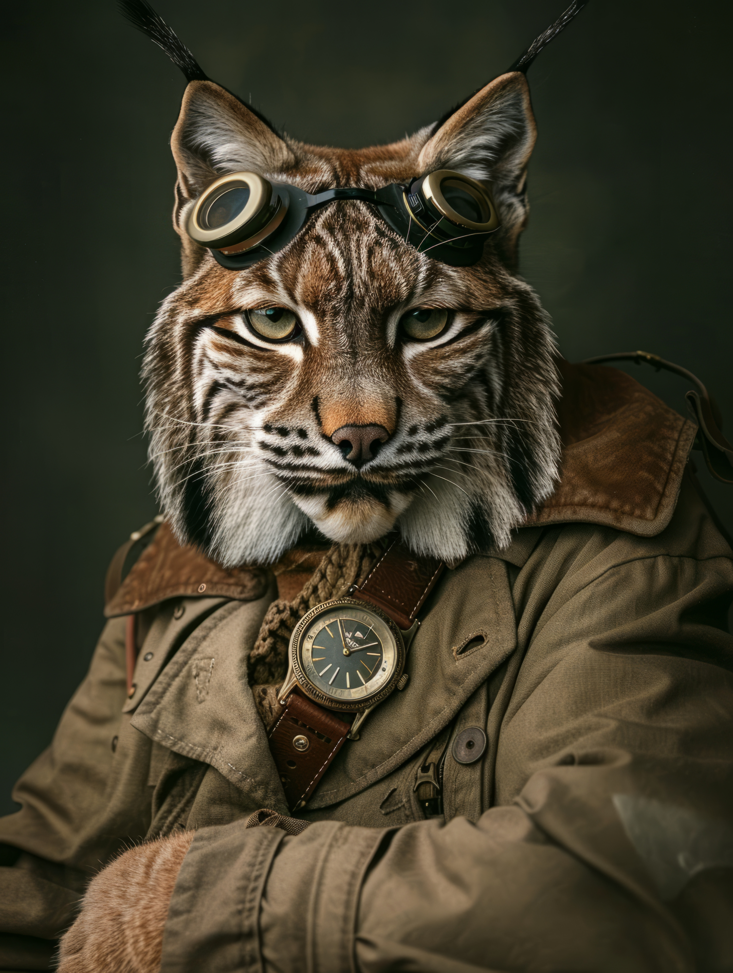 Canvas schilderij van een Lynx 100x200 cm