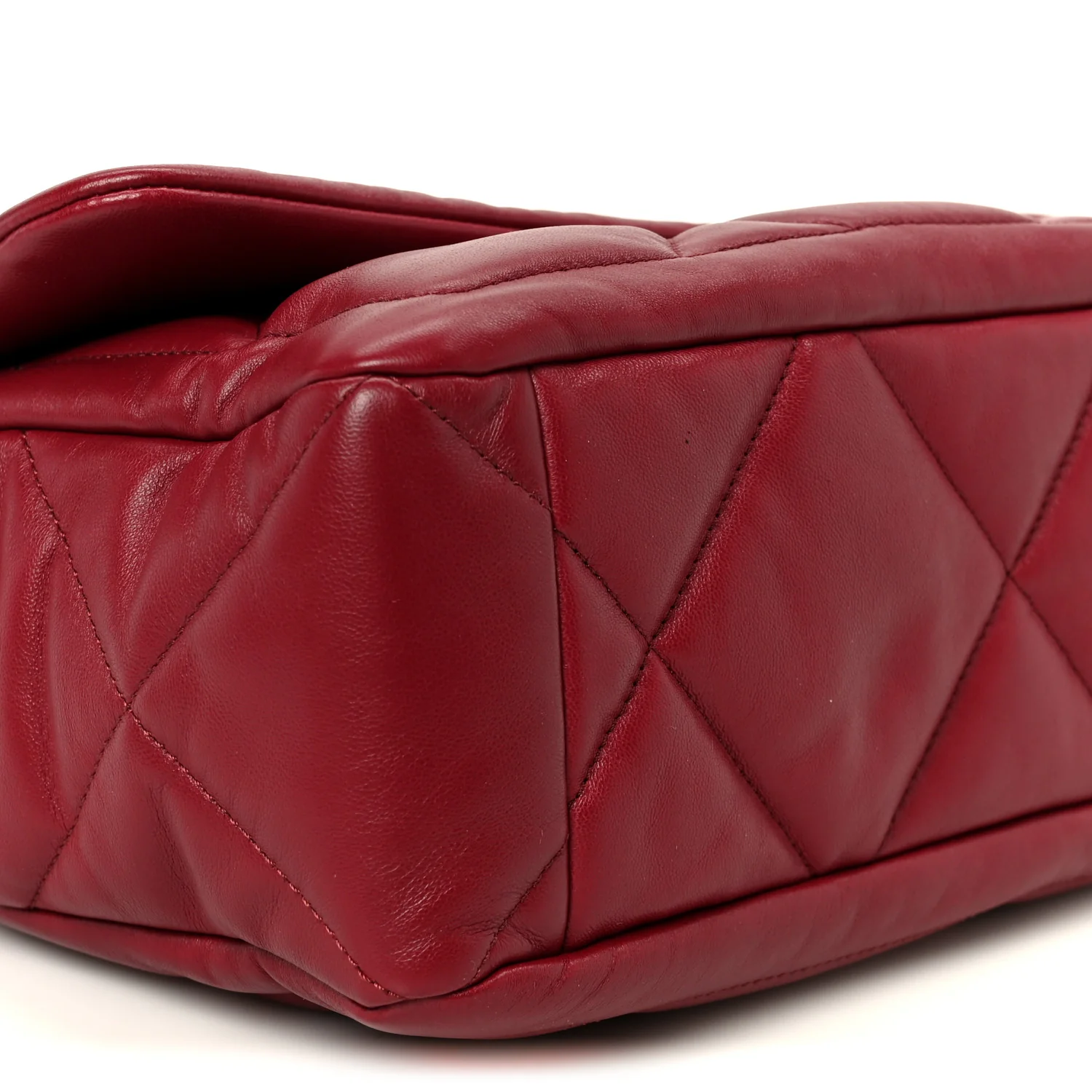 Lambskin Quilted Large Flap Red - Top Club