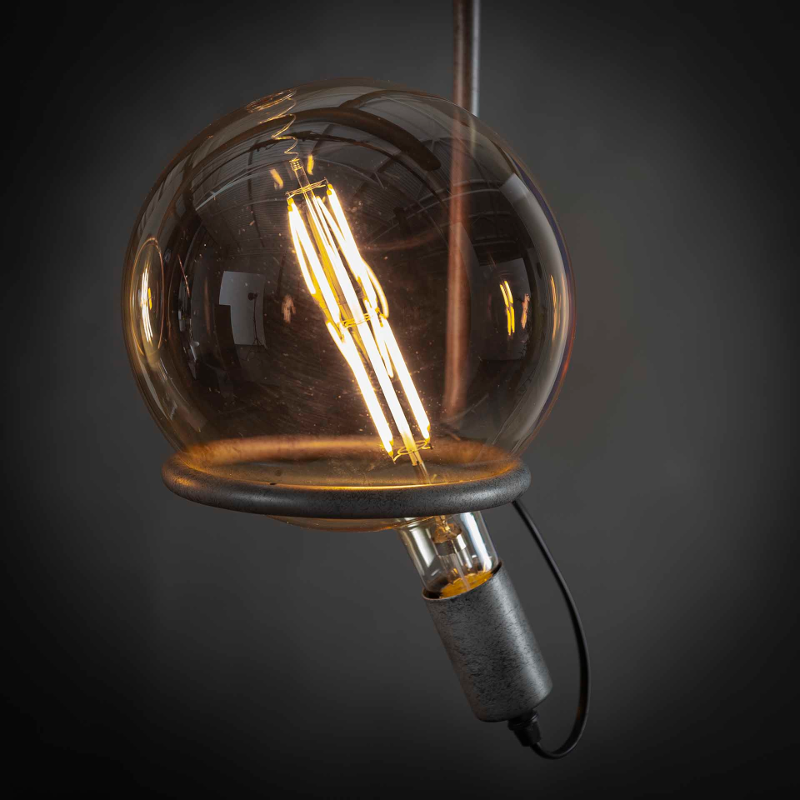 Lamp E - LED filament bol Ø20 Grijs