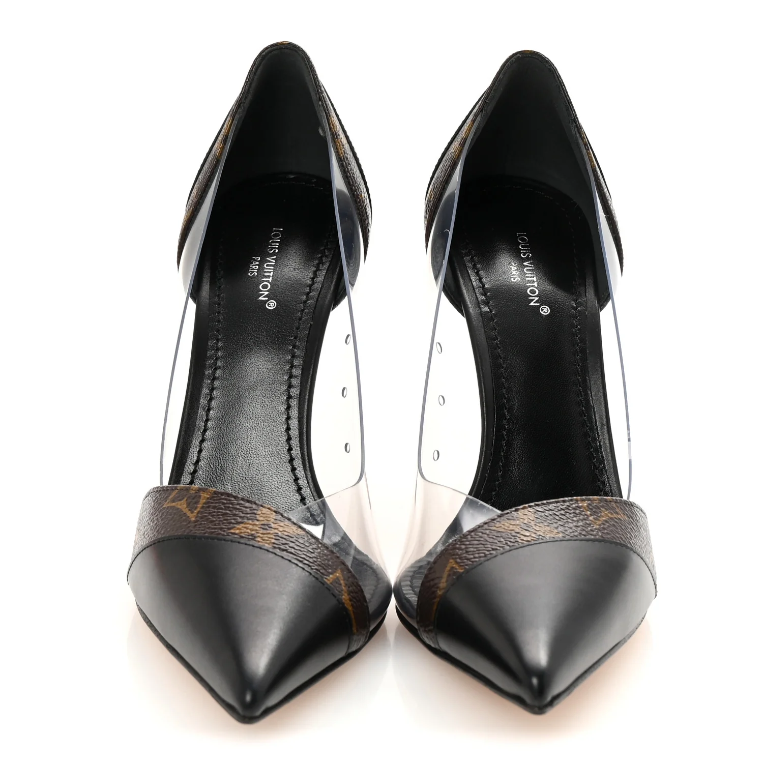 Monogram PVC Call Back Pumps 36.5 Black - Top Club