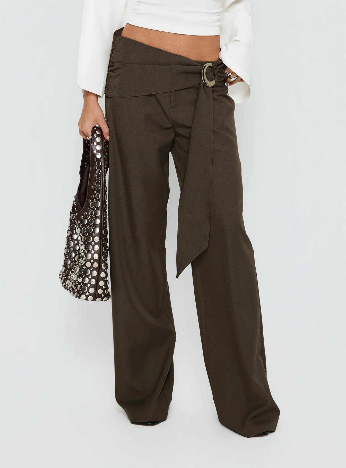 Elisson Layered Buckle Pants Grey