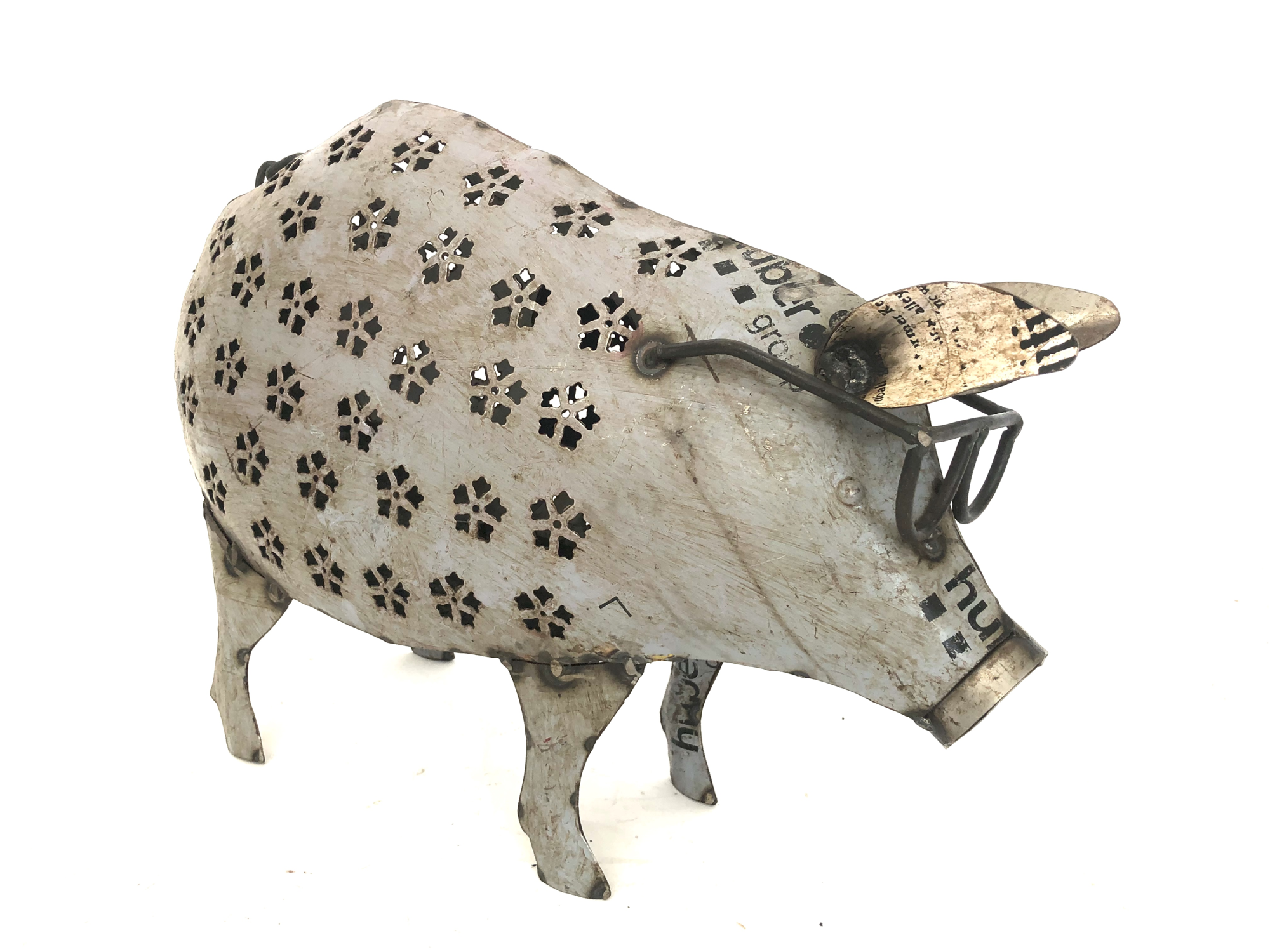 Iron pig w. glasses  (5347)