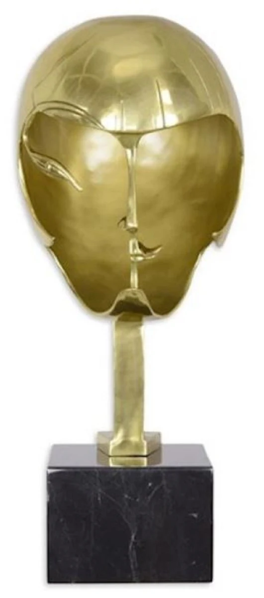 Designer bronze sculpture head 21.4 x 22.4 x H. 47 cm - decorative figure with marble base - living room decoration - desk decoration