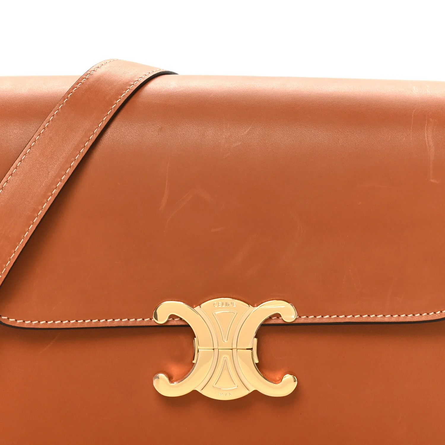 Natural Calfskin Medium Triomphe Tan - Top Club