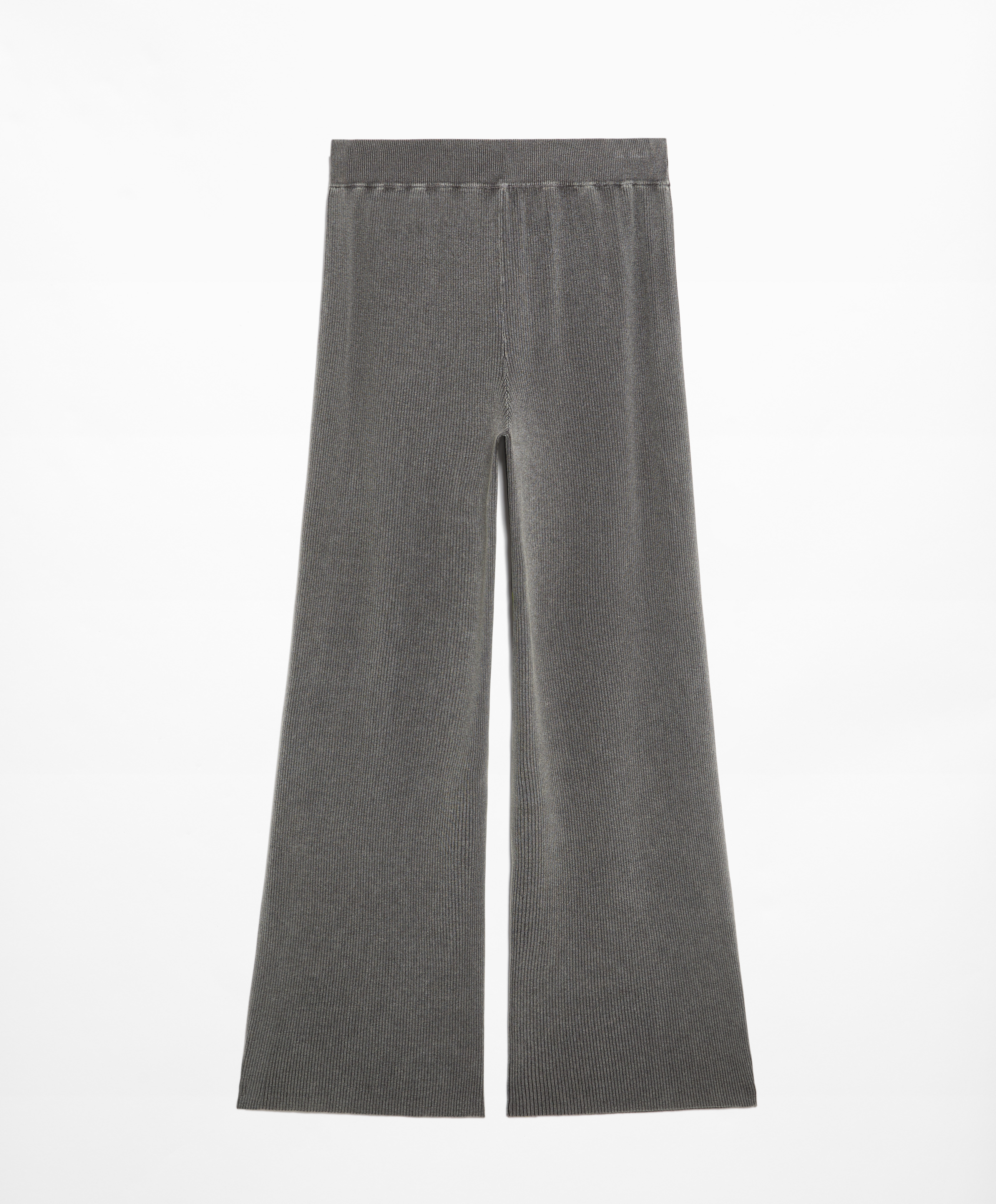 OYSHO Rib-knit straight-leg trousers