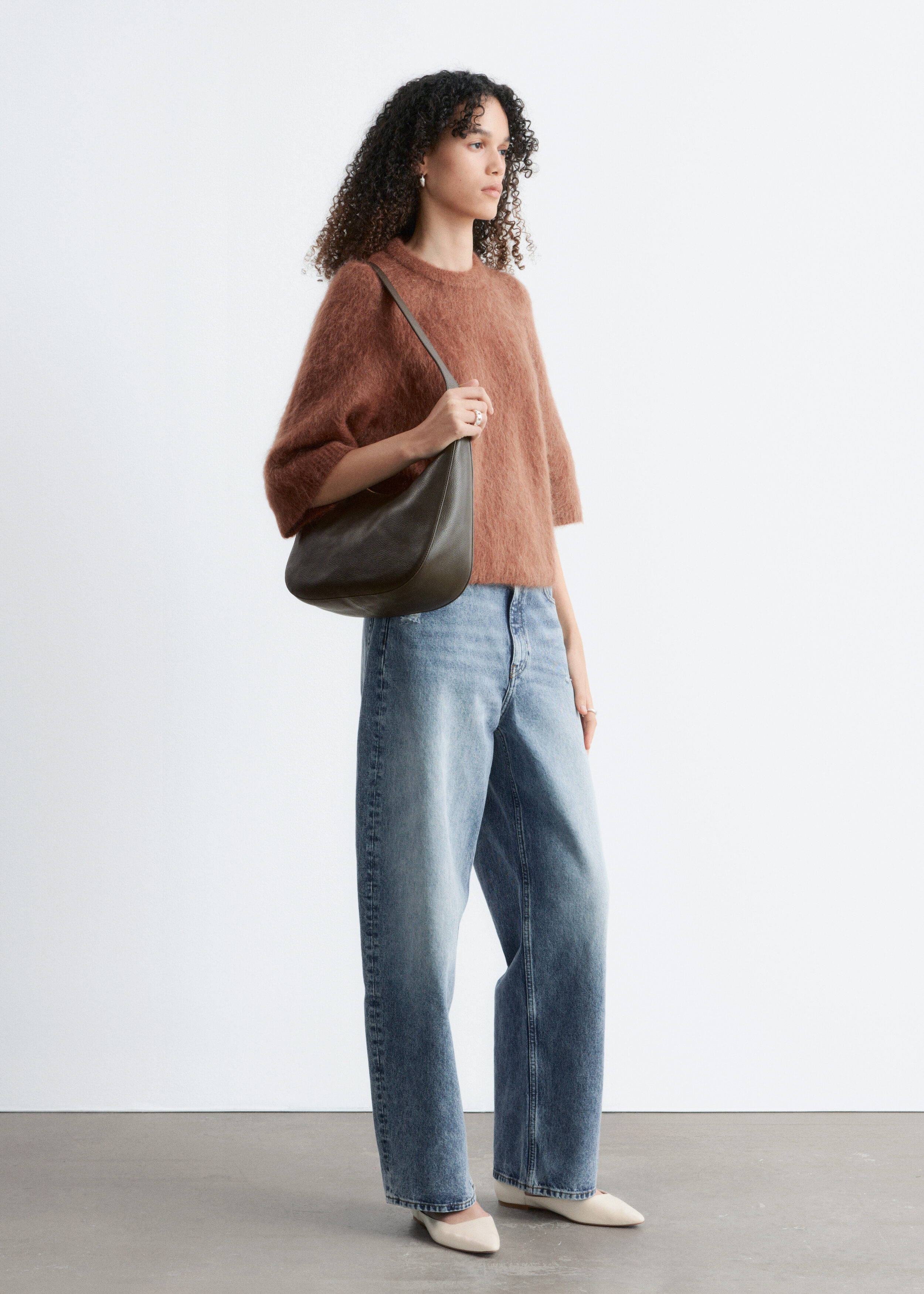 & Other Stories MOHAIR-BLEND KNITTED T-SHIRT