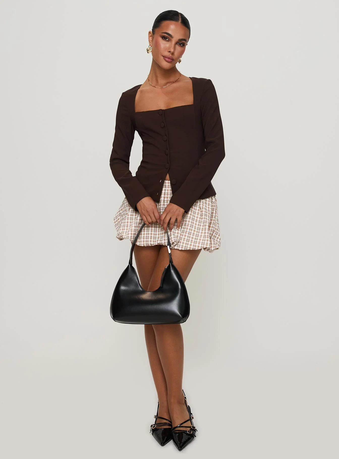 Gaskin Long Sleeve Top Brown