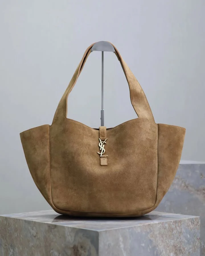 Saint Laurent Women's Brown Suede Bea Tote Bag - Top Club