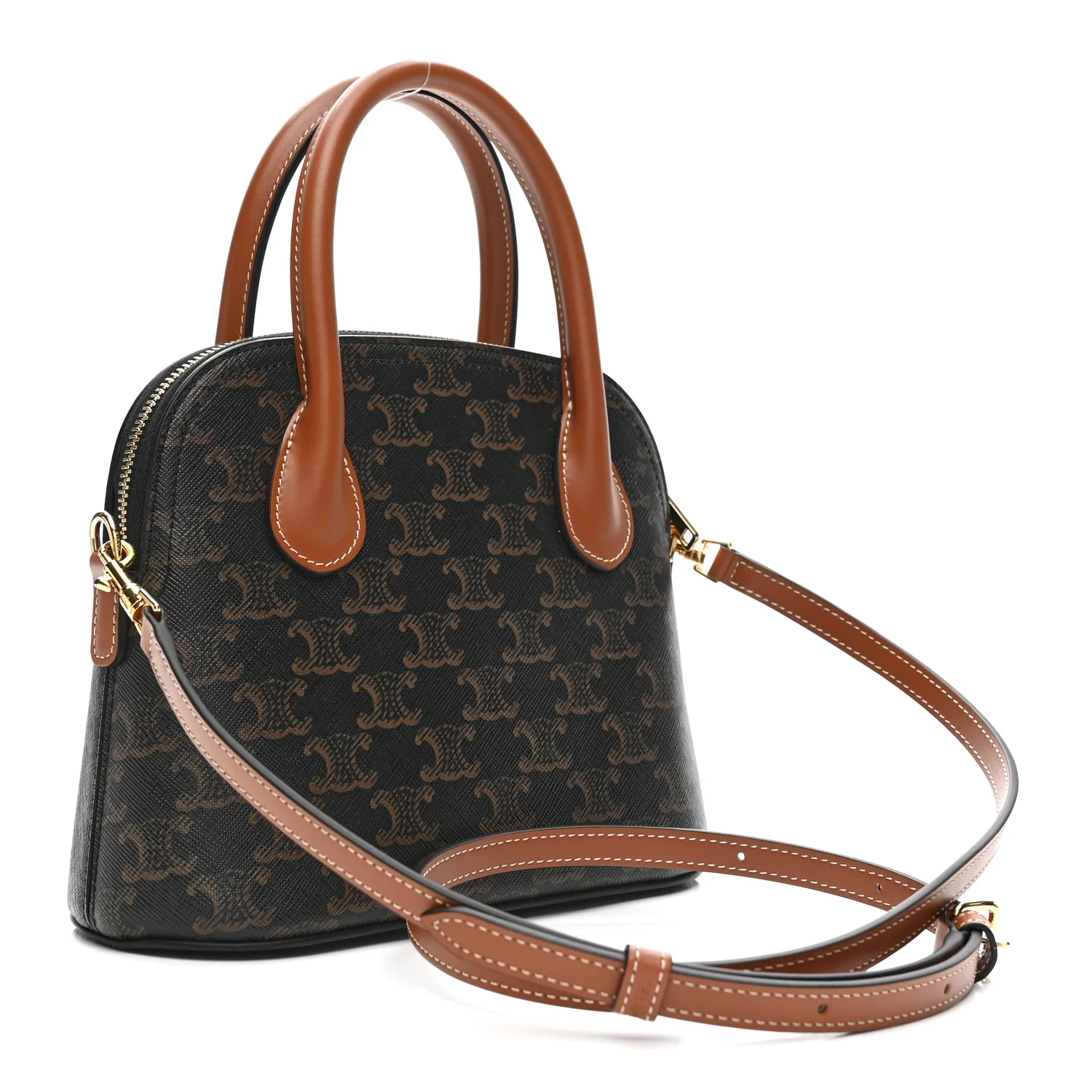 Canvas Calfskin Triomphe Teen Honorine Bag Tan - Top Club
