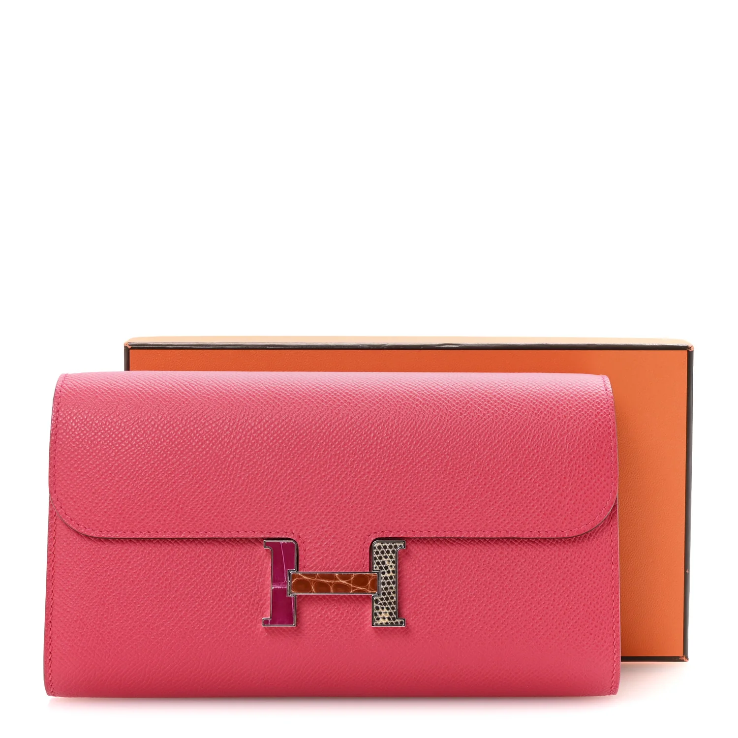 Epsom Alligator Lizard Constance Wallet To Go Rose Extreme - Top Club