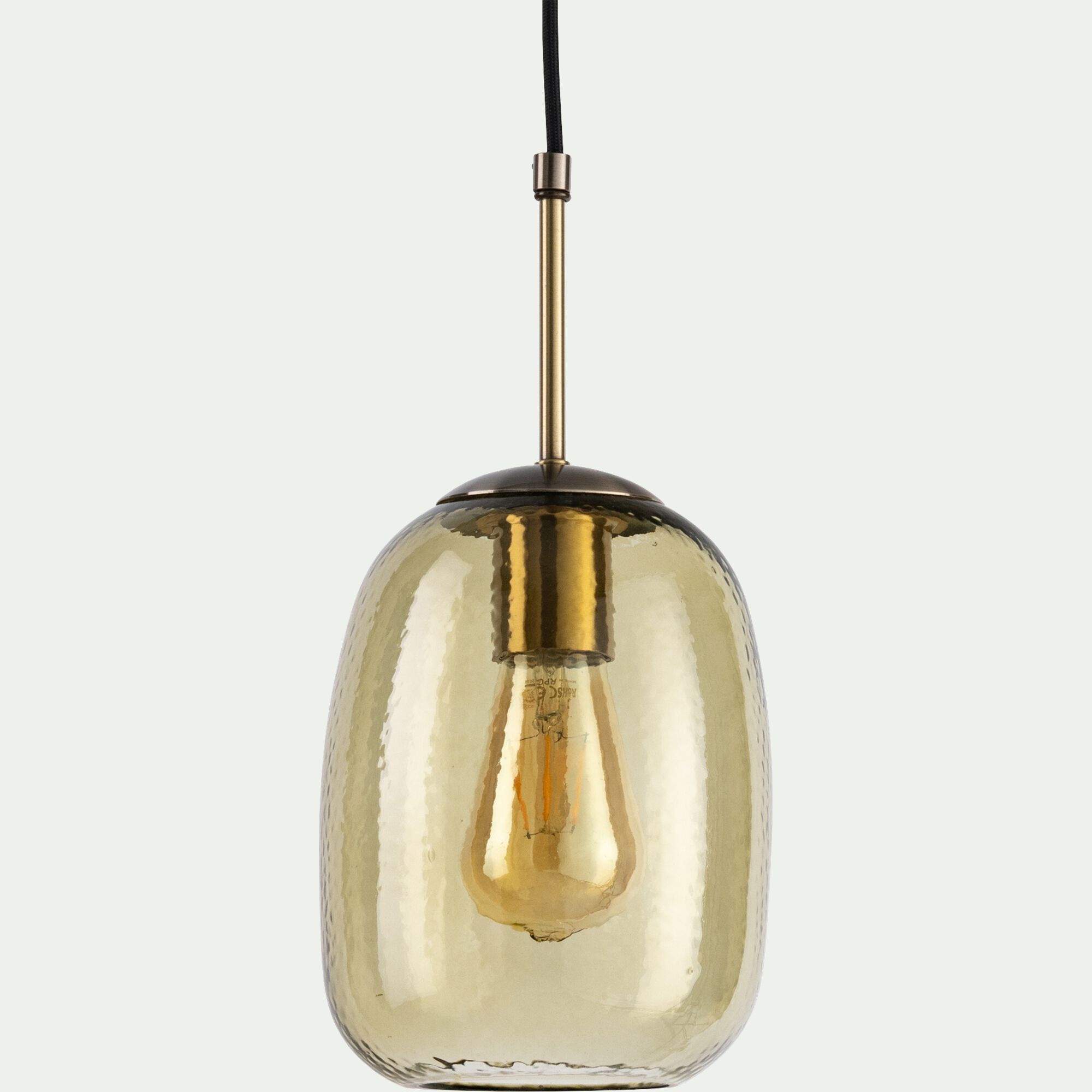 TASSINO - Suspension électrifiée en verre D15,5cm - vert