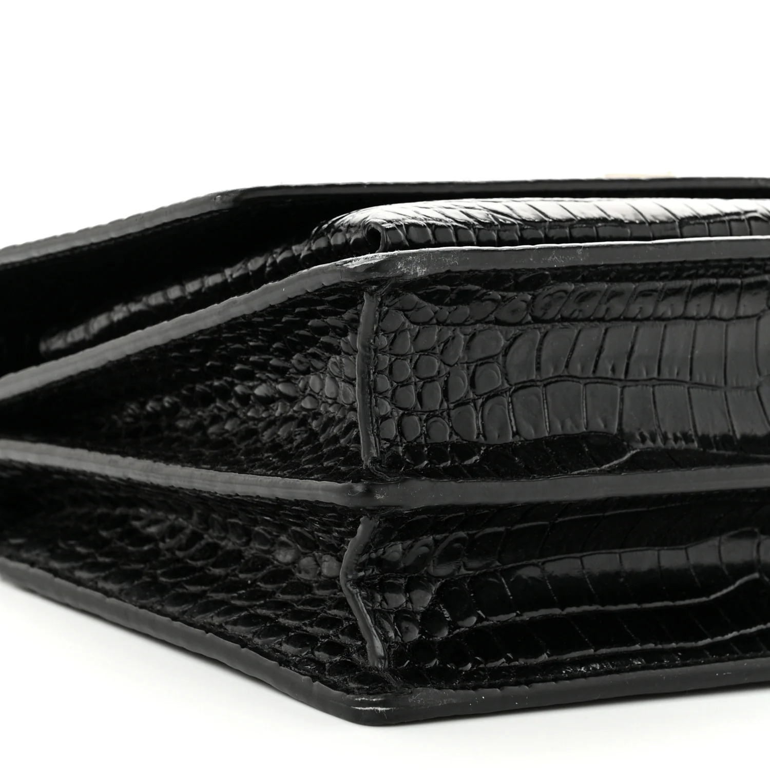 Calfskin Crocodile Embossed Medium Monogram Sunset Black - Top Club
