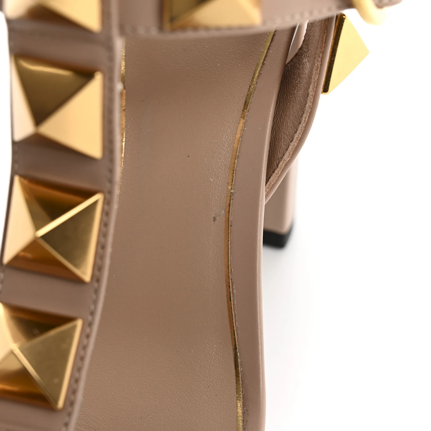Calfskin Roman Stud 90mm Sandals 37 Rose Cannelle - Top Club