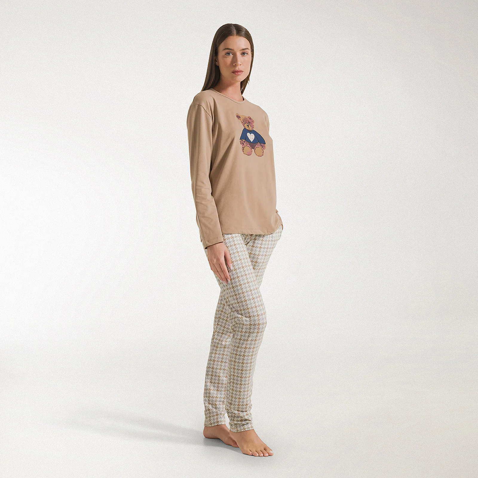 Pigiama In Cotone Coccole Xl Tortora Caleffi