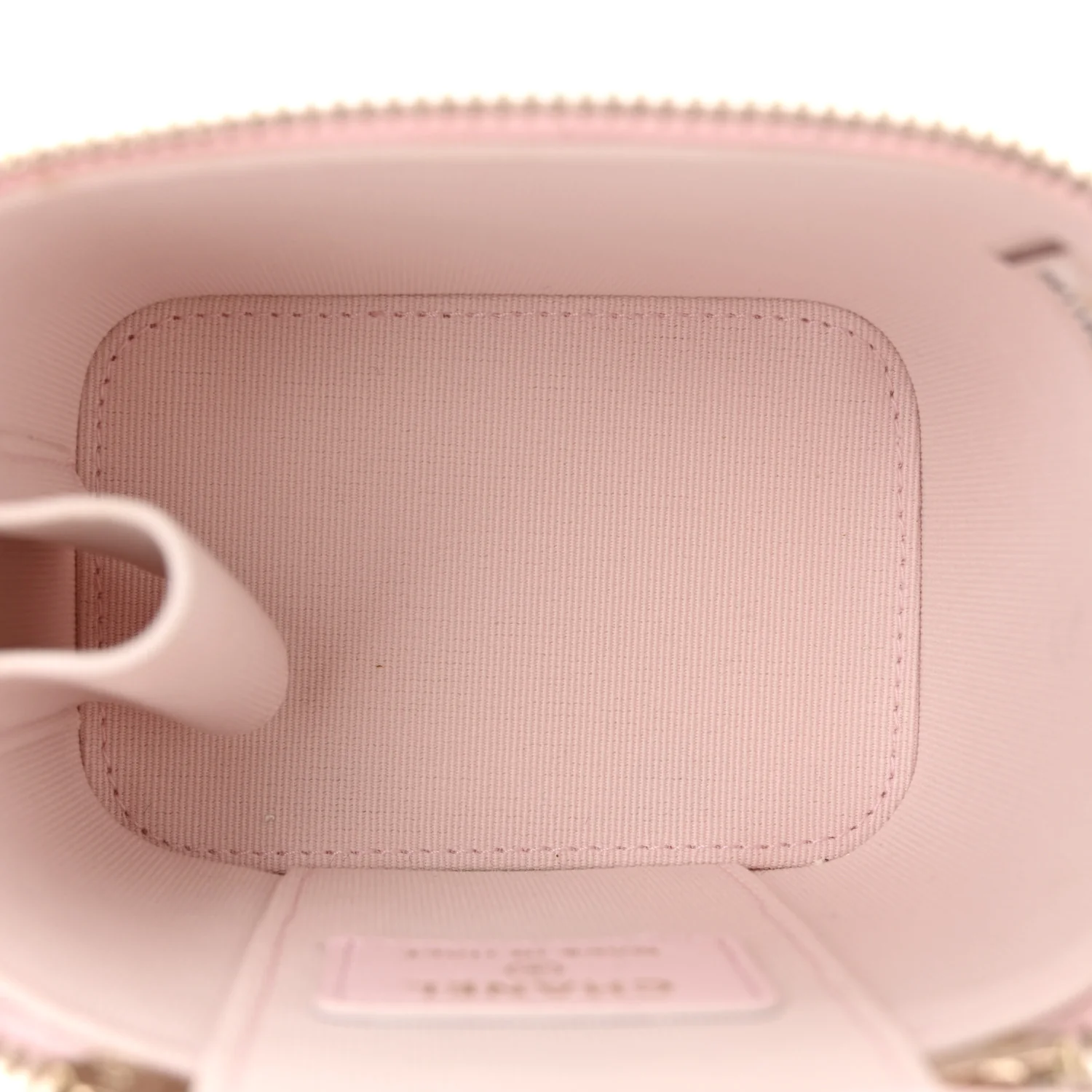 Lambskin Quilted Mini Vanity Case With Pearl Chain Light Pink - Top Club
