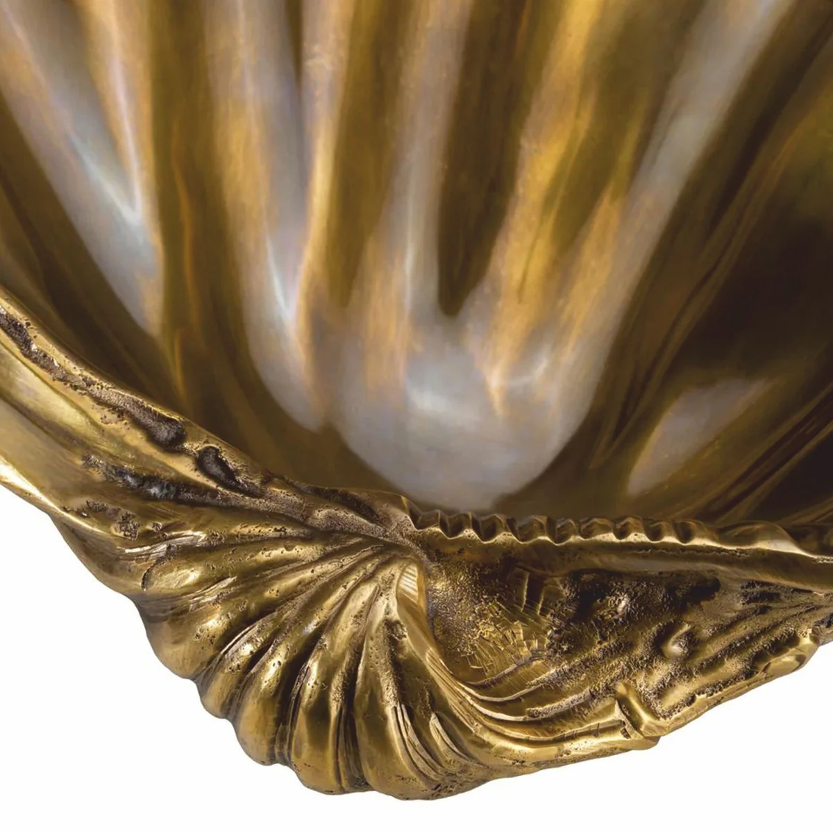 Luxury decorative object in shell shape vintage brass 32 cm - decorative accessories