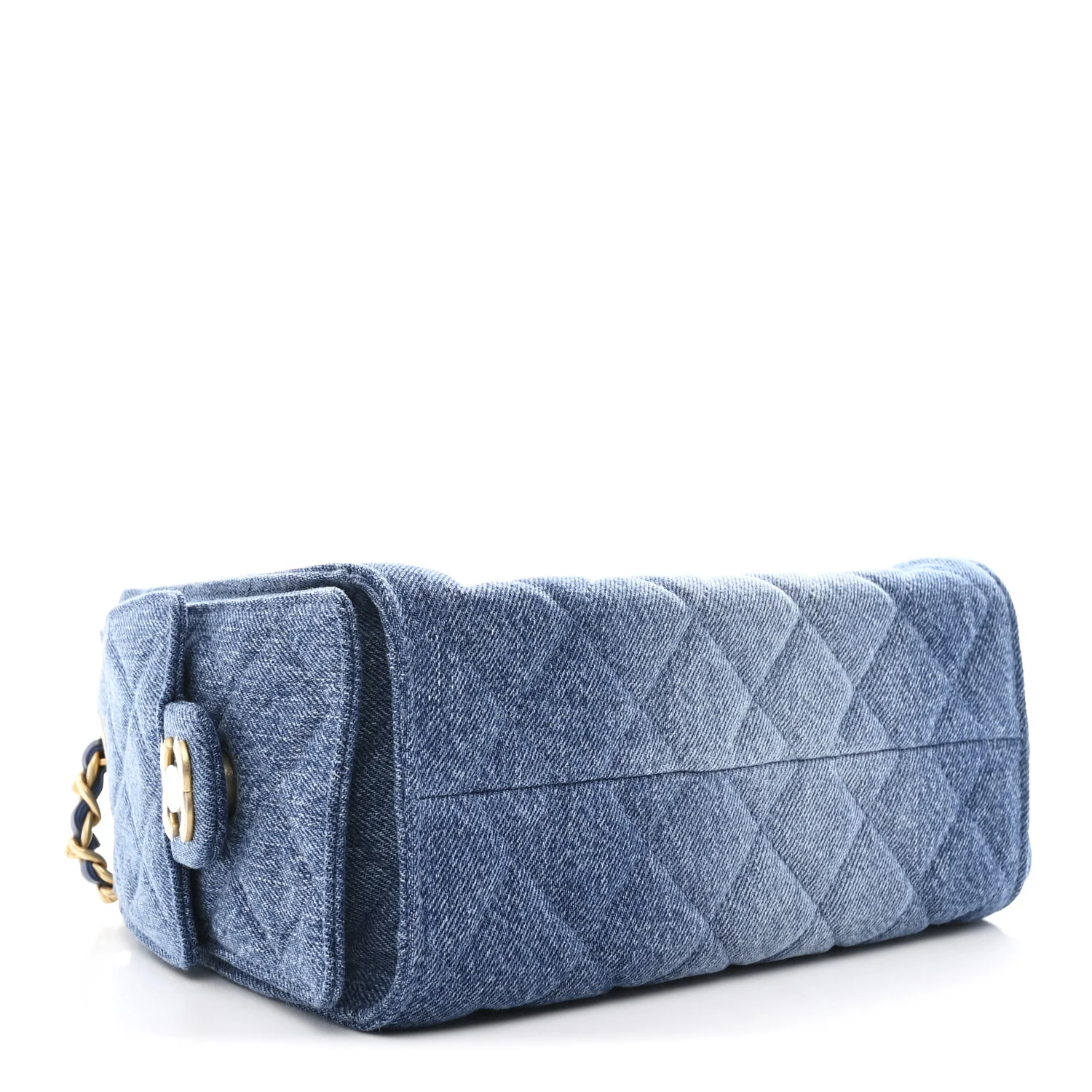 Washed Denim Quilted Mini Chanel 25 Handbag Blue - Top Club