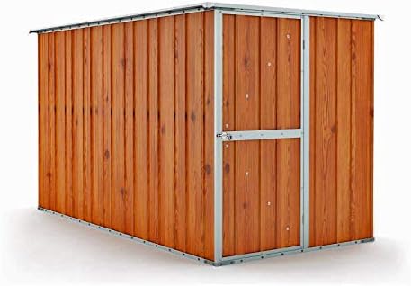 Notek Box in Acciaio Zincato Casetta da Giardino in Lamiera 1.75 x 3.07 m x h1.82 m - 95 kg – 5,4 Metri Quadri (Finitura Legno)