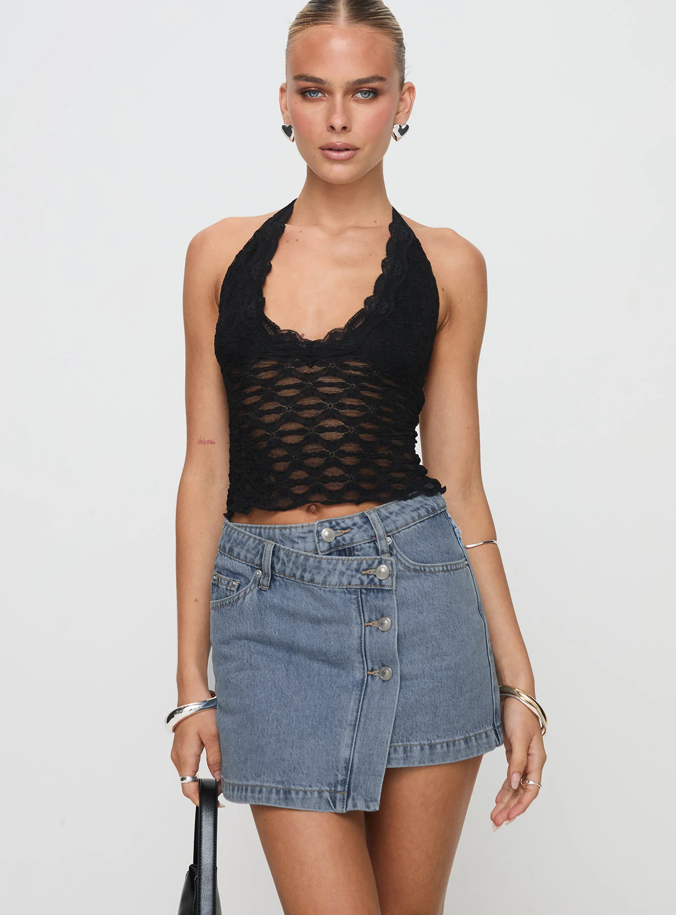 Denis Mini Denim Skirt Light Blue