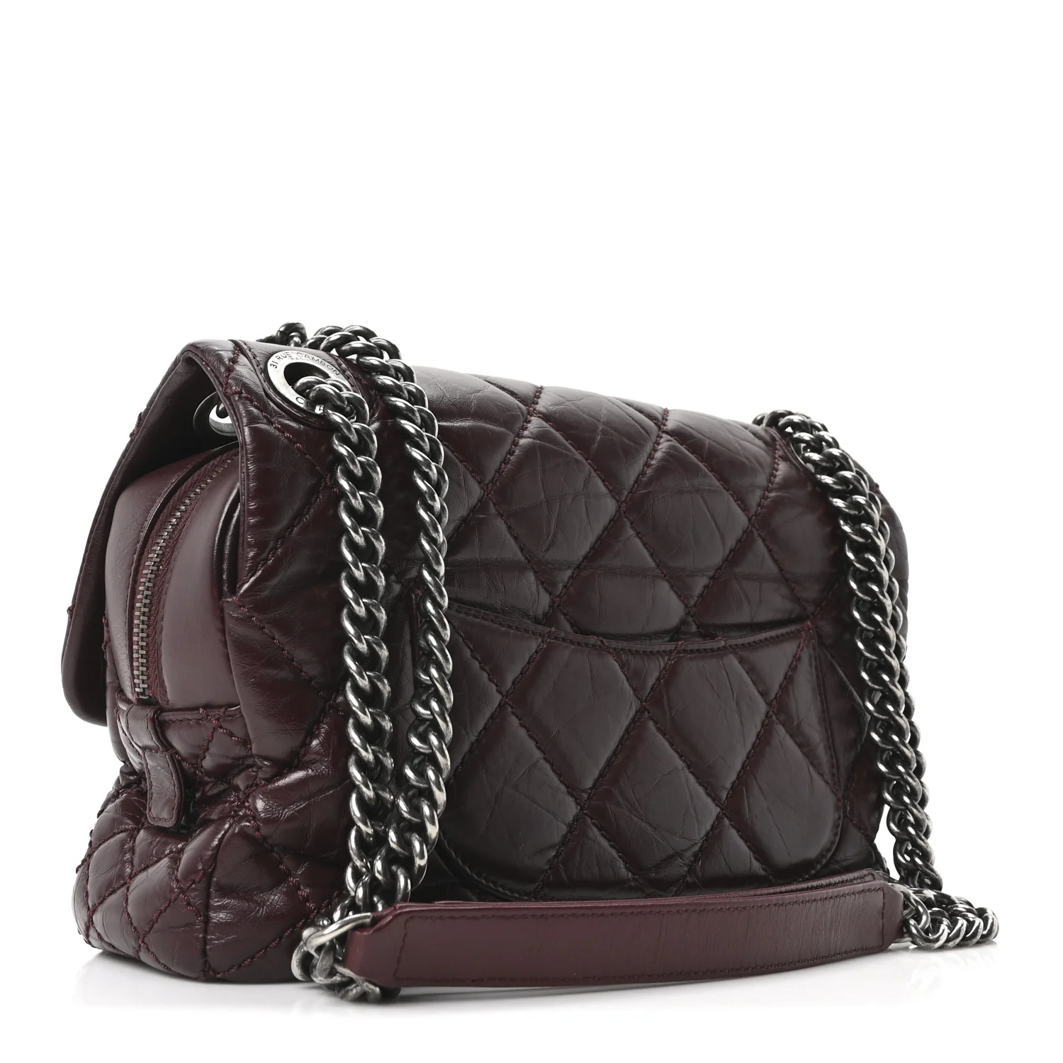 Aged Calfskin Medium New Portobello Flap Burgundy - Top Club