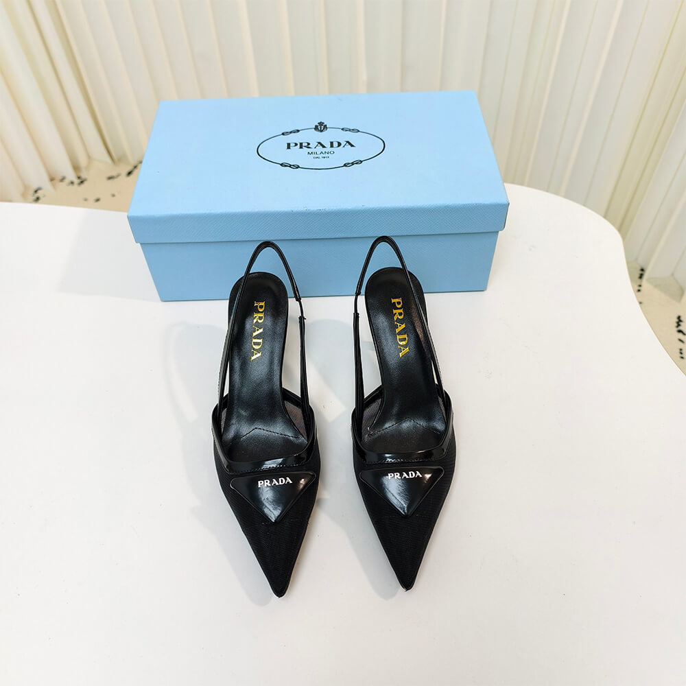 PRADA Mesh fabric slingback pumps - Top Club