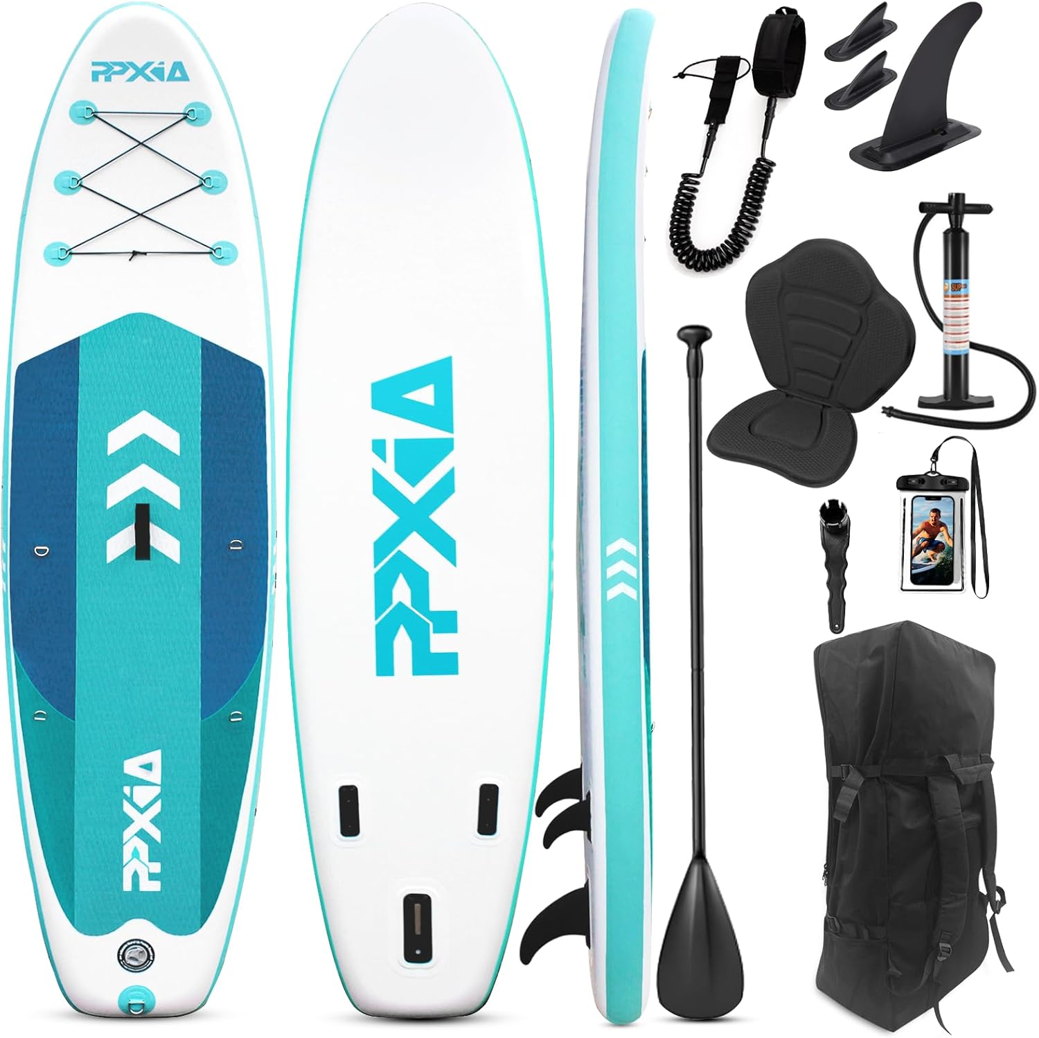 Tavola Sup Gonfiabile, Stand Up Paddle Set Design Ampio e Stabile 320cm×82×15cm fino a 200KG con Accessori Completi, Tavola da Surf Paddle Board Tavole Gonfiabili per Bambini e Adulti