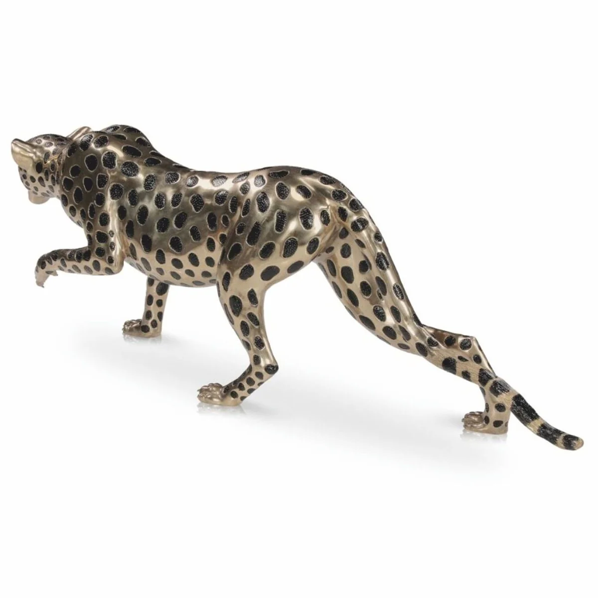 Luxury decorative bronze sculpture cheetah gold / black 148 cm - bronze figure