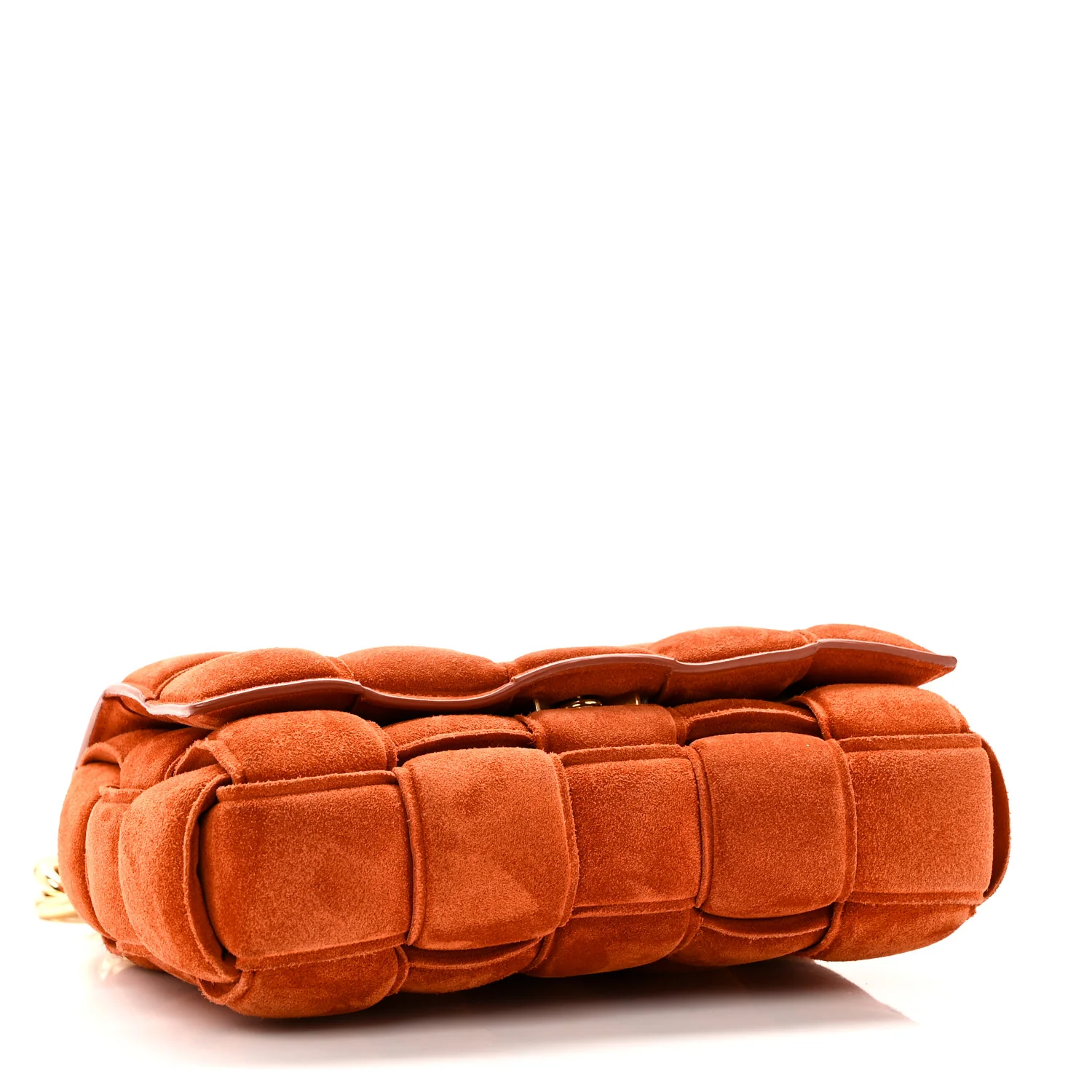 Suede Maxi Intrecciato Padded Chain Cassette Crossbody Bag Maple - Top Club