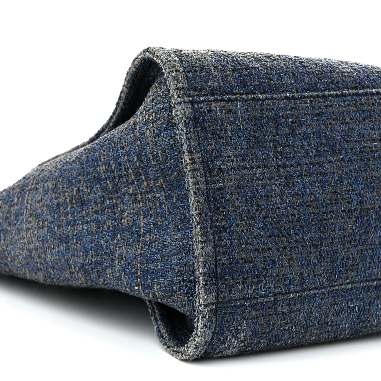 Lurex Canvas Medium Deauville Tote Navy Blue - Top Club