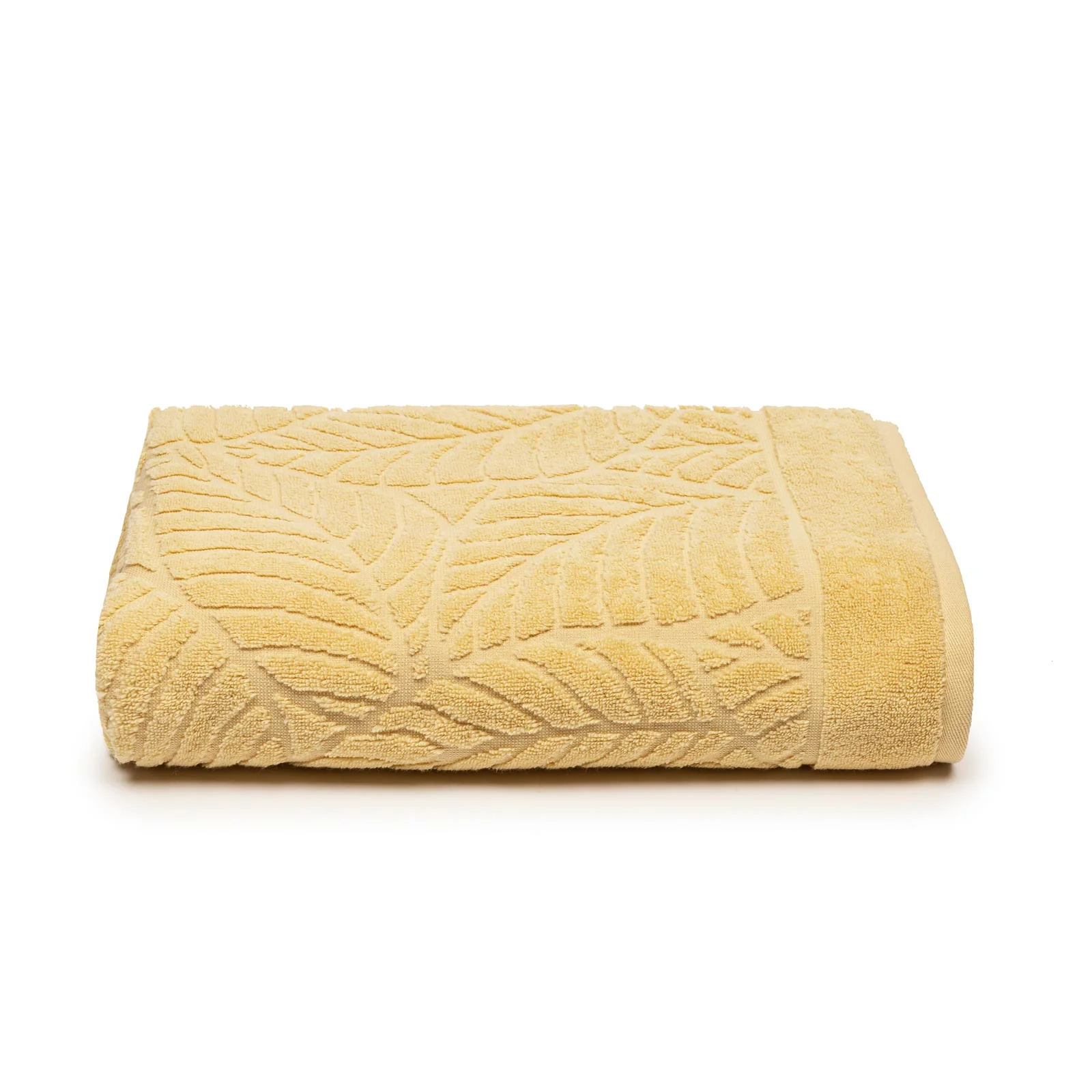 Telo Bagno In Cotone Foglie Cm. 100X150 Miele Primanatura