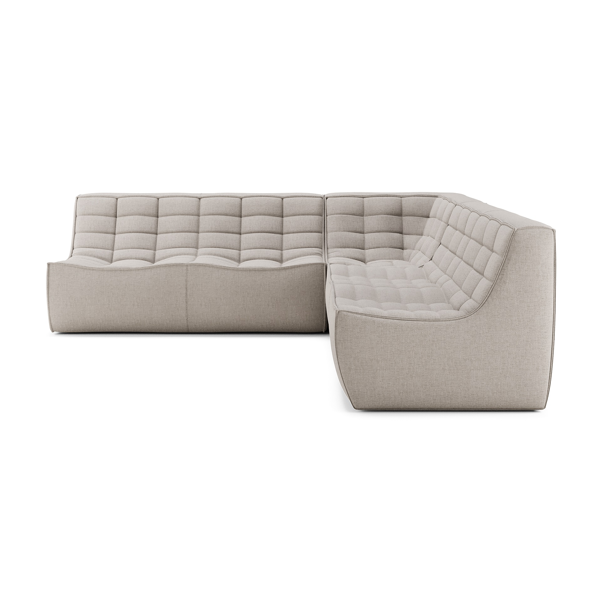 Modulaire bank N701 ecru set 2x2 seat 90° rechte hoek