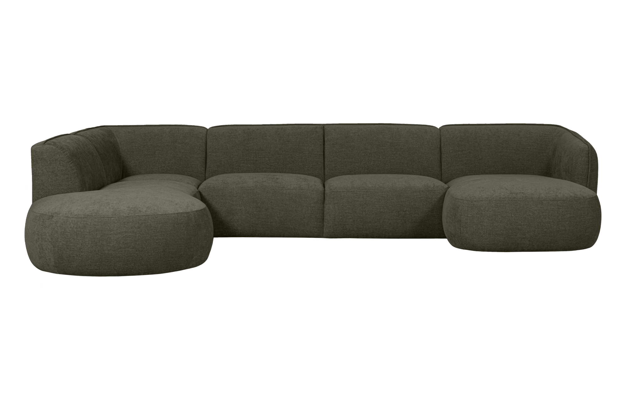 WOOOD Exclusive u-vorm bank Polly links Polly bank u-vorm links - Warm Groen