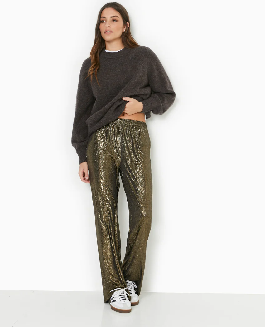 Pimkie Pantalon fluide en tissu texturé avec lurex argenté