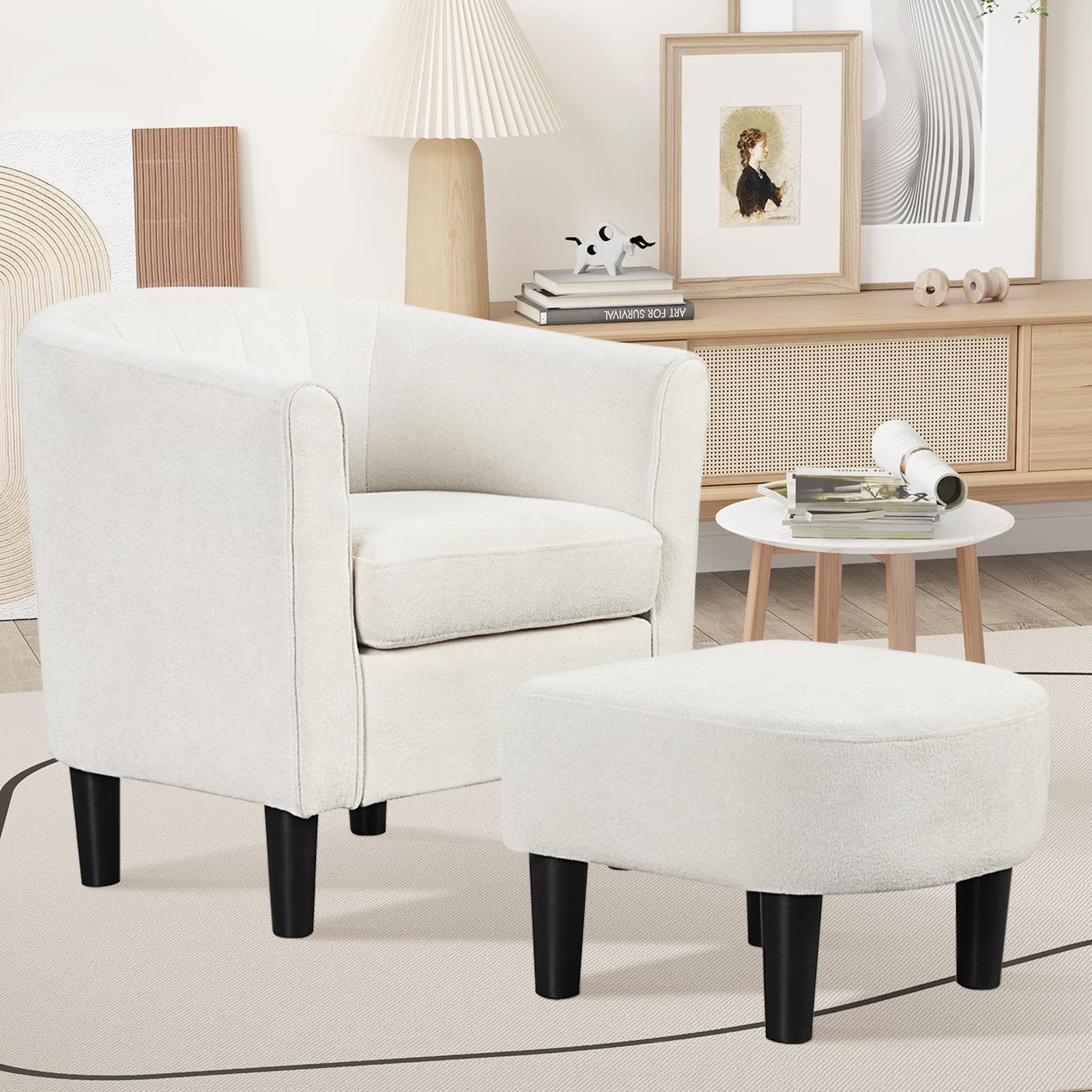 BEFOUNDLOVELY Accent Chair with Ottoman