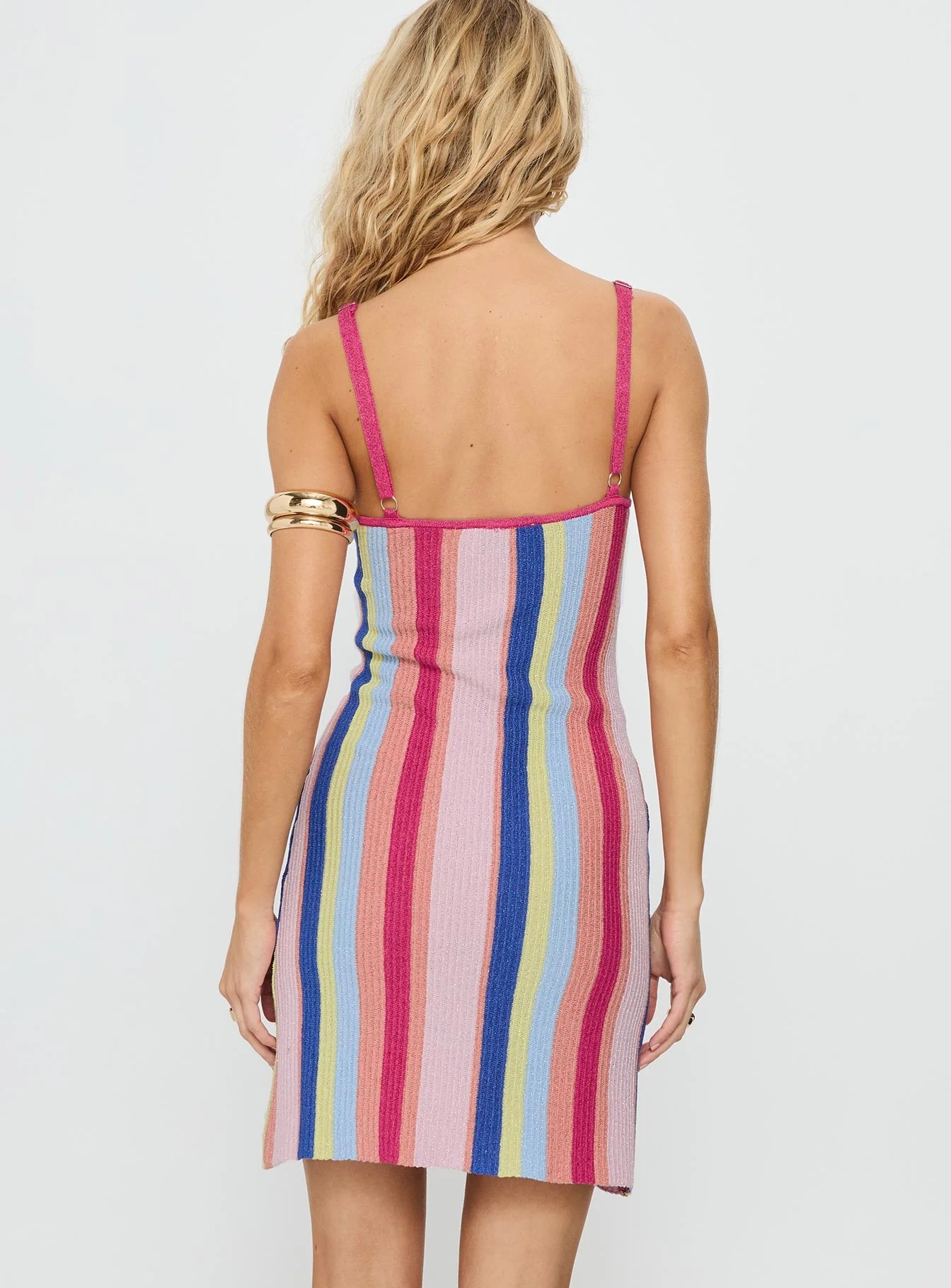 Yazmine Knit Mini Dress Multi Stripe