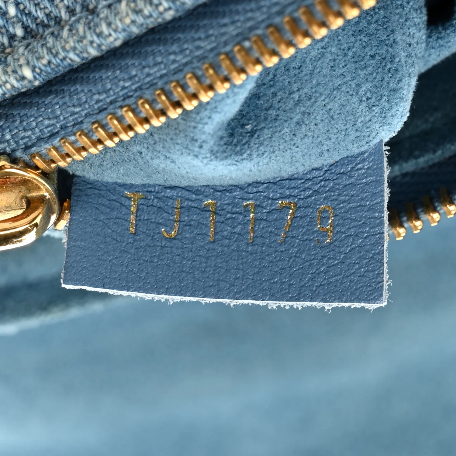 Embroidered Monogram Denim New Wave Chain Pochette Blue - Top Club