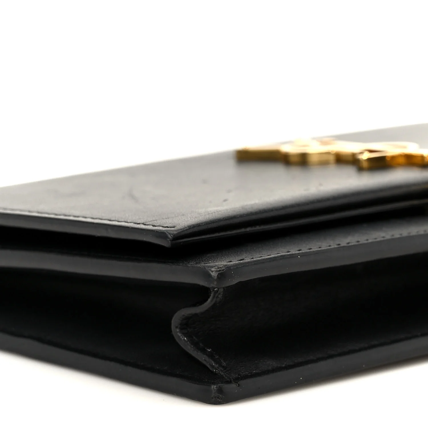 Smooth Calfskin Classic Monogram Kate Tassel Chain Wallet Black - Top Club