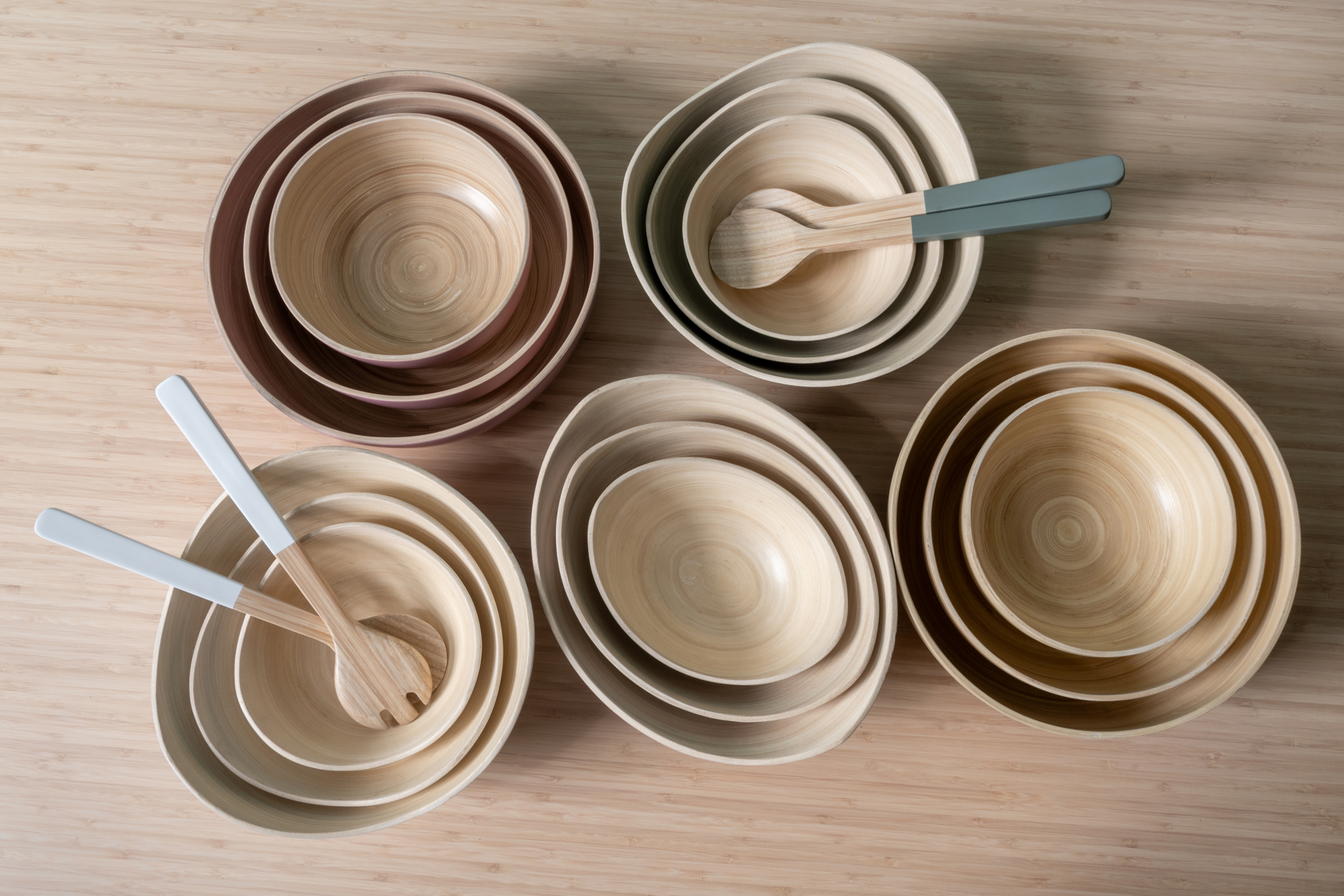 Bowl set Puro Round bamboo natural